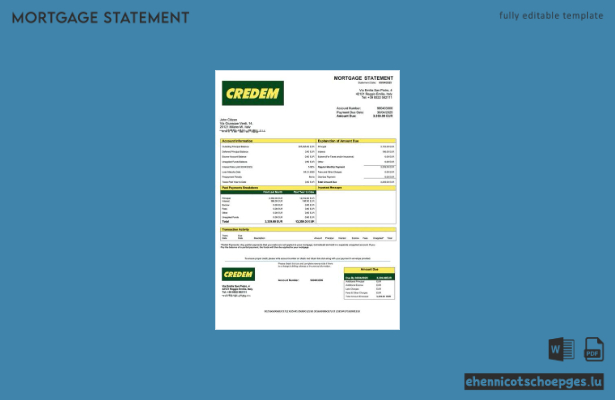 Italienische Kreditauskunft von Credito Emiliano (Word- und PDF-Beispiel)